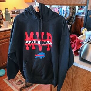 Gildan Black Hoodie with Red and White Accents